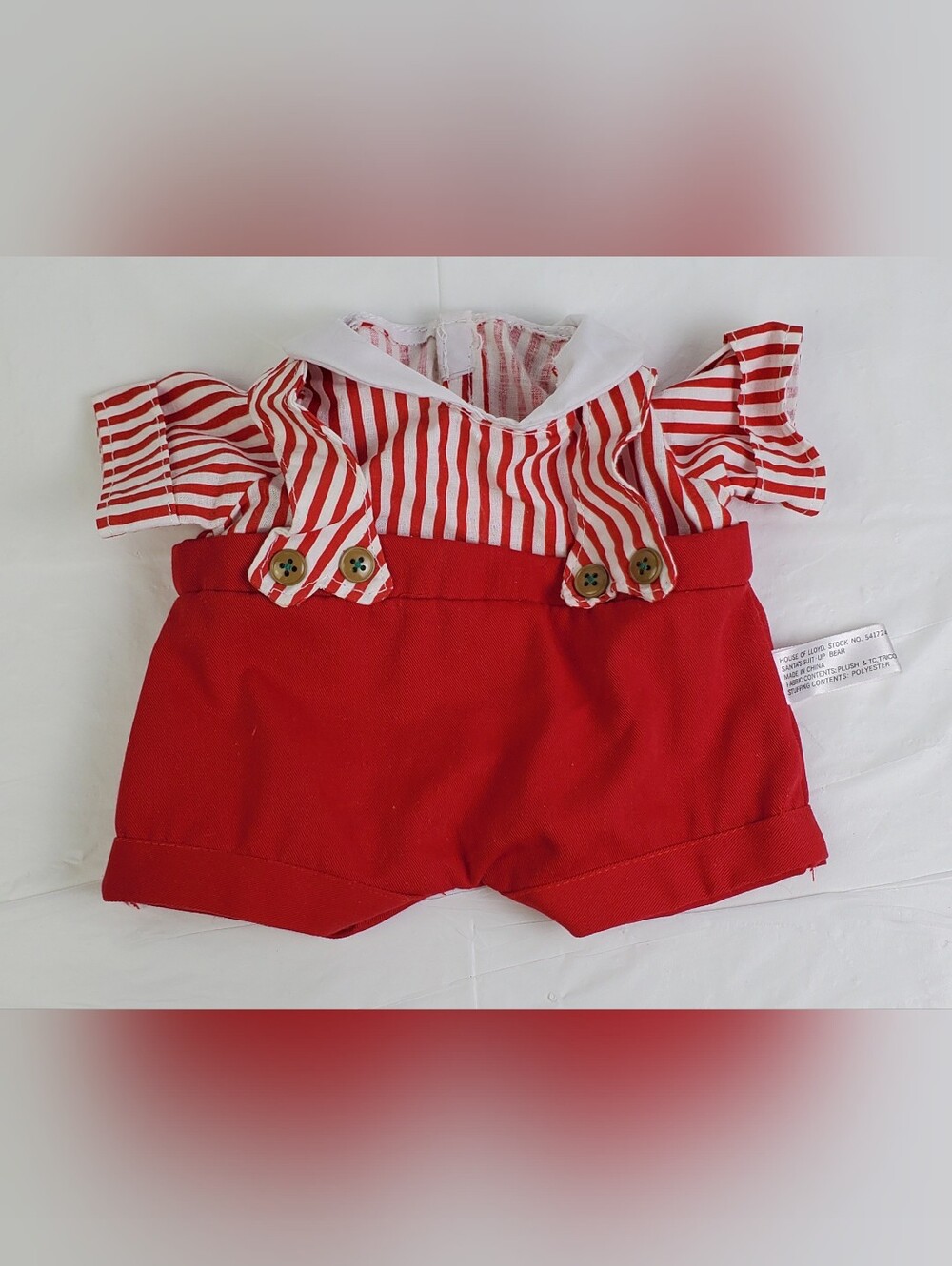 House of Lloyd VTG Santas Suit Up Striped Red Overalls Replacement Outfit - GUC